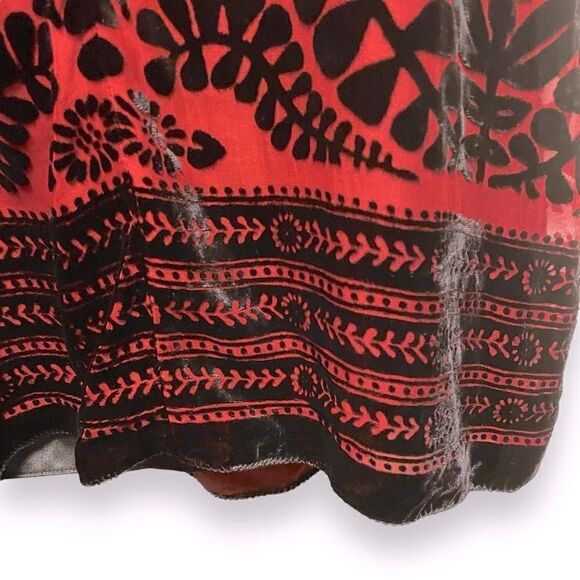 NWT - Max Studio Red Floral Velvet Shift Dress - Picture 5 of 8